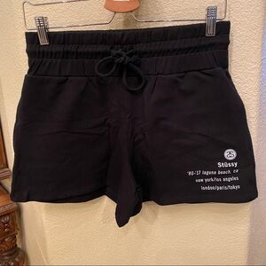 NWT~STUSSY Women Black Gym Shorts Size Small